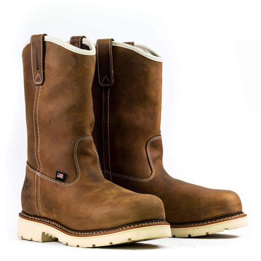 Thorogood AMERICAN HERITAGE – Waterproof – 11″ Crazy Horse SAFETY TOE – PULL-ON WELLINGTON