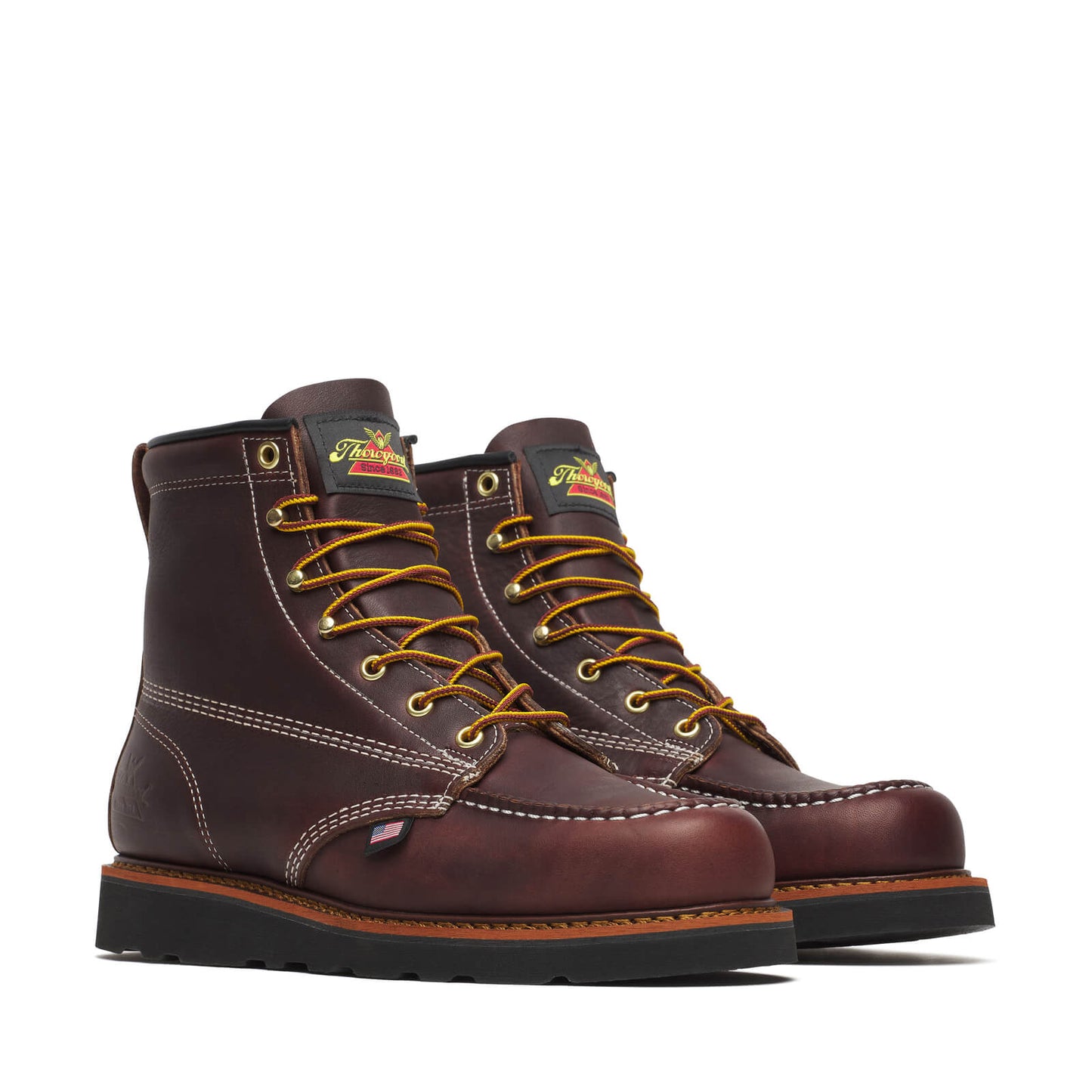 Thorogood American Heritage – 6″ Black Walnut Moc Toe BLK Wedge