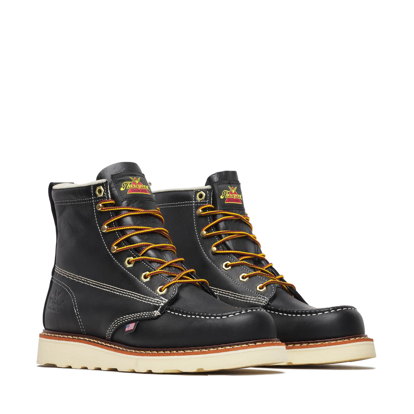 Thorogood American Heritage – 6″ Black Moc Toe – MAXWear Wedge