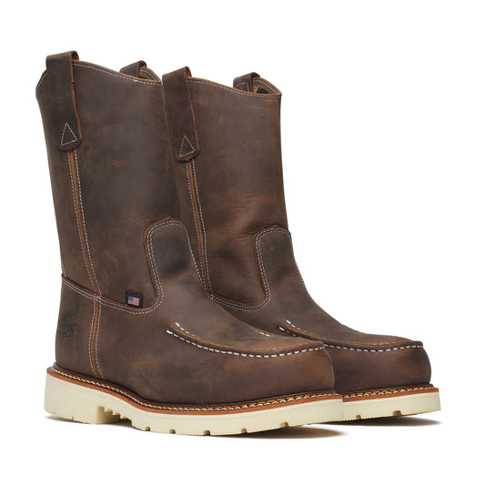 Thorogood American Heritage – 11″ Trail Crazy Horse Safety Toe – Moc Toe Pull-on Wellington