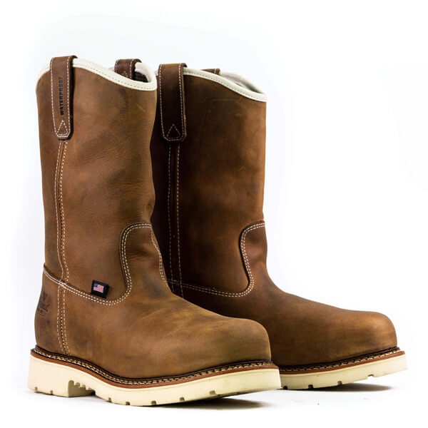 Thorogood AMERICAN HERITAGE – Waterproof – 11″ Crazy Horse SAFETY TOE – PULL-ON WELLINGTON