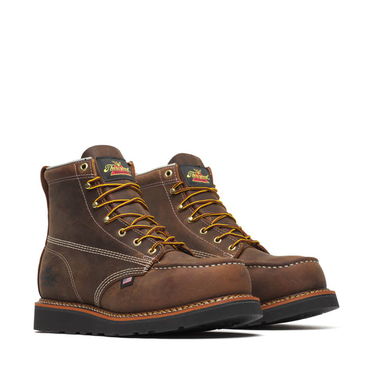 Thorogood American Heritage – 6″ Crazy Horse Safety Toe – Moc Toe Black MAXWear Wedge
