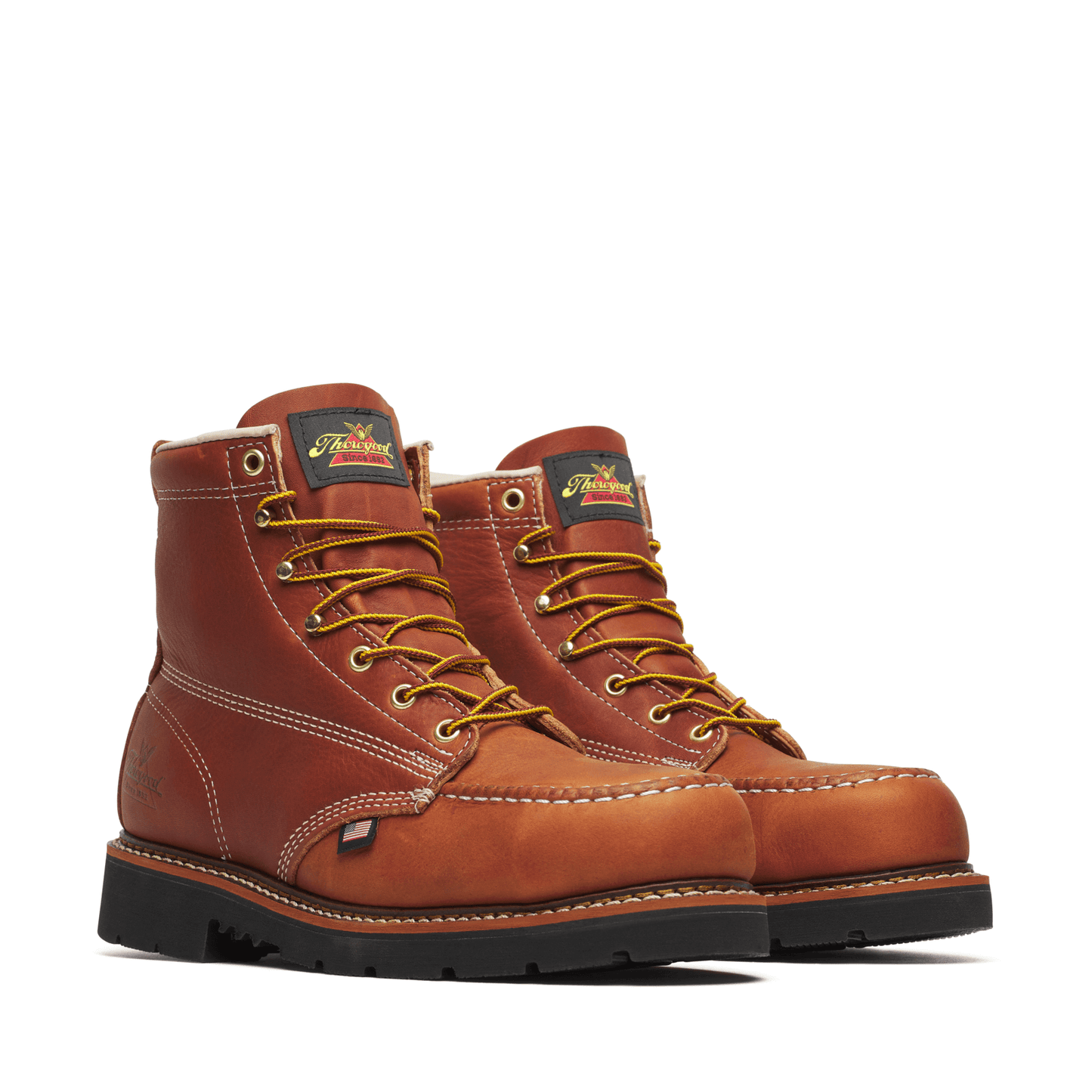 Thorogood American Heritage – 6″ Tobacco Steel Moc Toe BLK 90