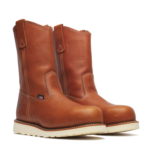 Thorogood American Heritage – 11″ Tobacco Safety Toe – Pull-on Wellington