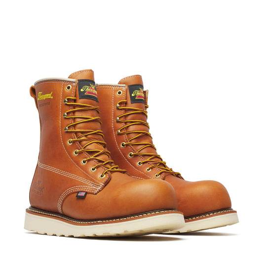 Thorogood American Heritage – Waterproof – 8″ Tobacco Composite Safety Toe – Plain Toe MAXWear Wedge