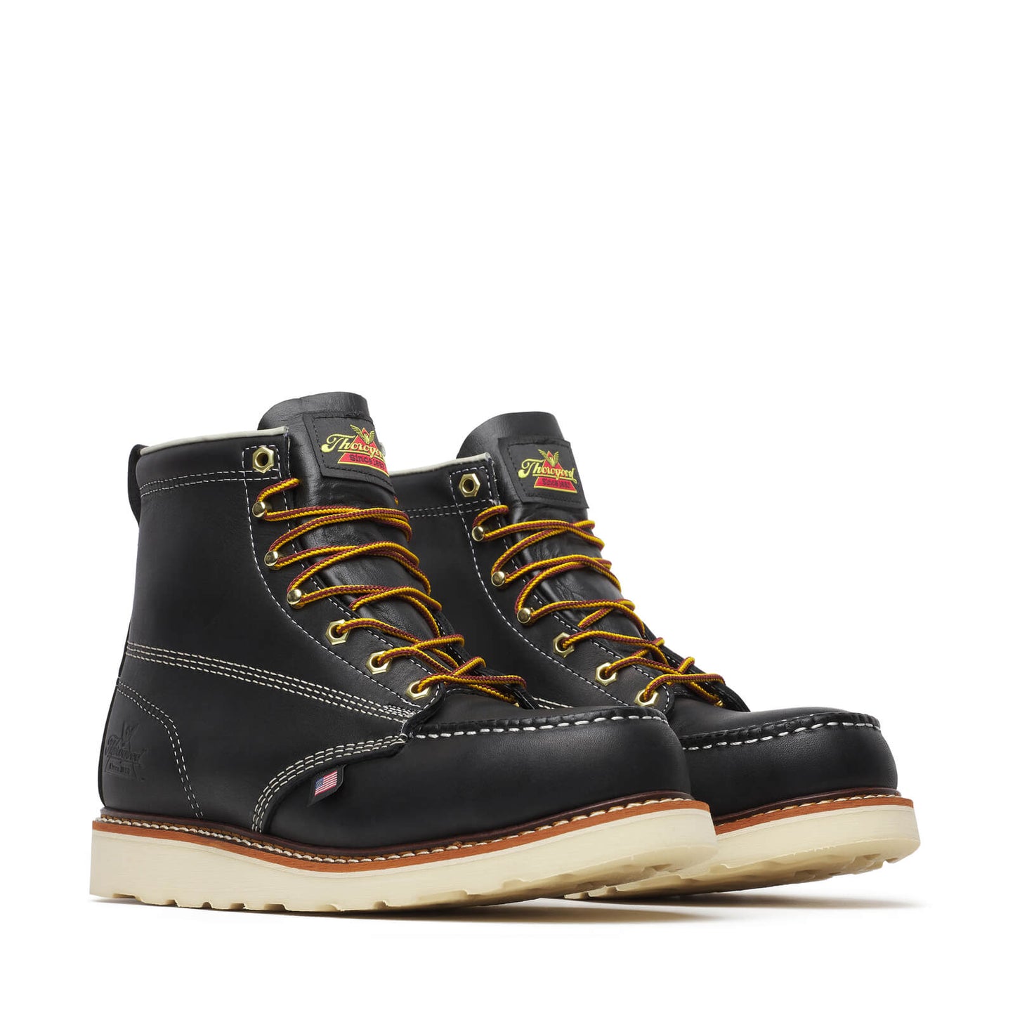 Thorogood American Heritage – 6″ Black Safety Toe – Moc Toe MAXWear Wedge