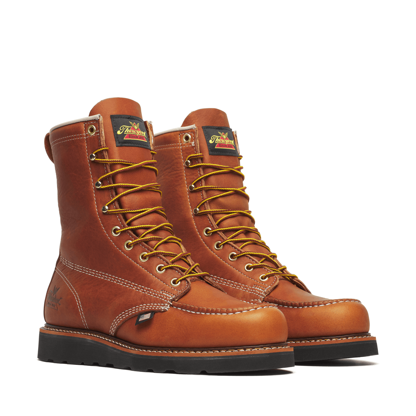 Thorogood American Heritage – 8″ Tobacco Moc Toe BLK Wedge
